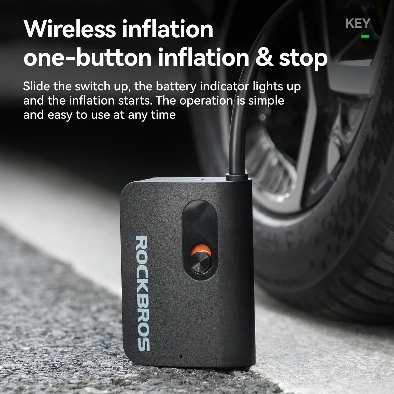 Mini bærbar elektrisk cykelpumpe 70 PSI