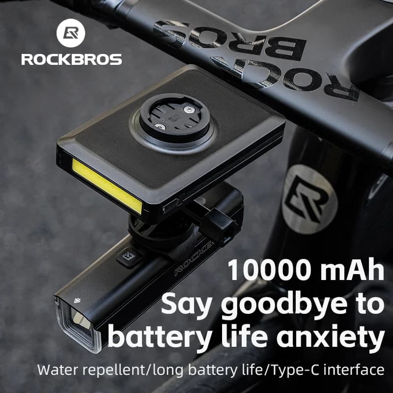 Cykellygte foran med USB-genopladeligt batteri, 5000mAh