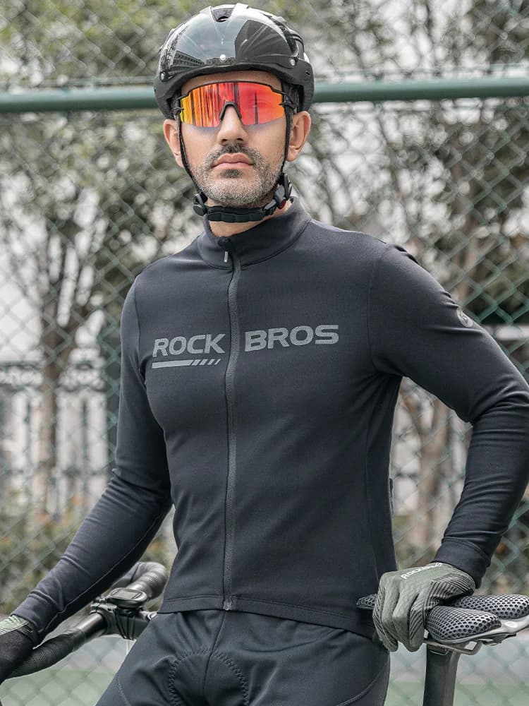 Vintercykeljakke med termofleece og lange ærmer