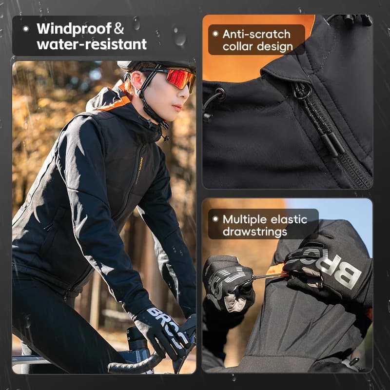 Vindtæt termisk fleece vintercykelvest