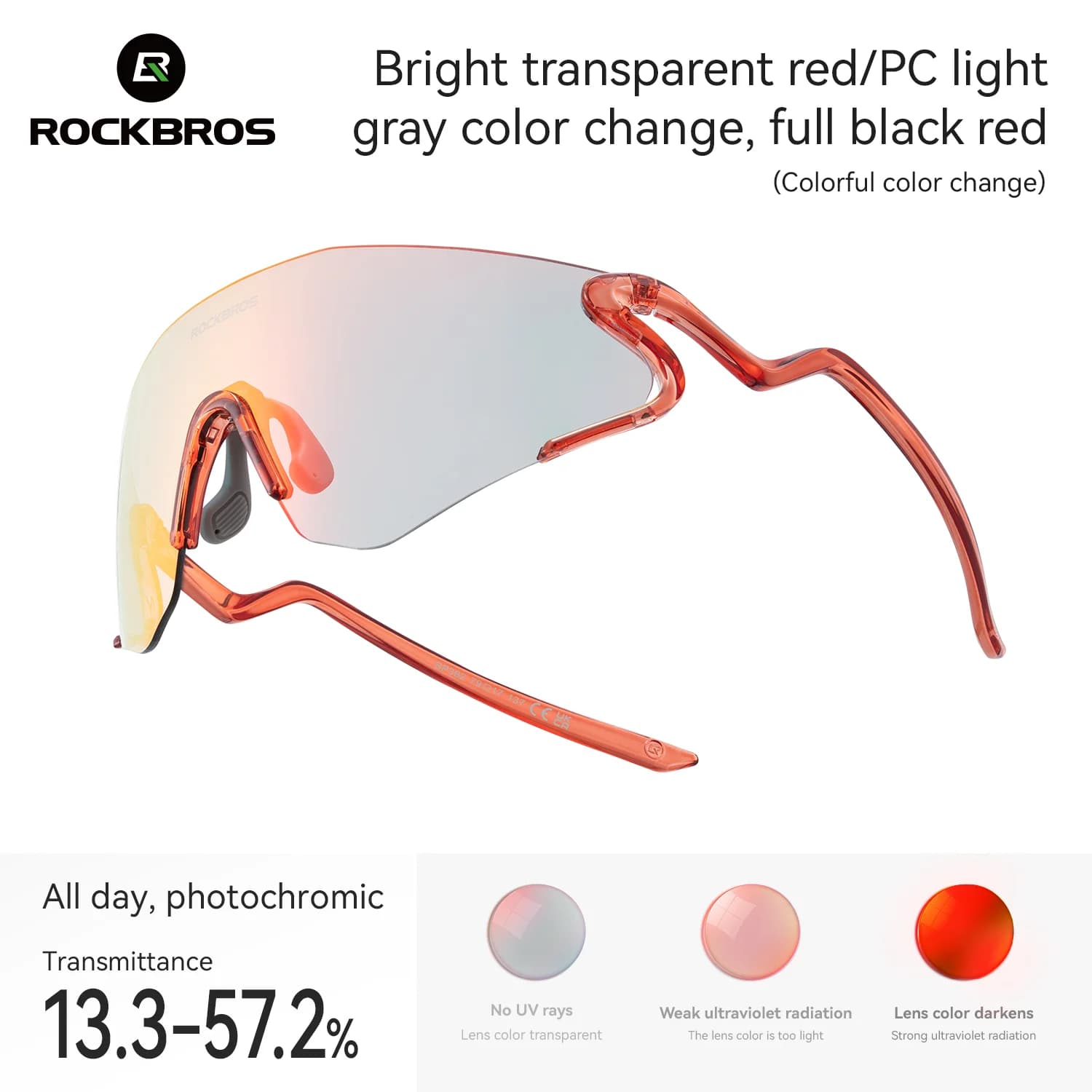 Photochromiske vindtætte UV400 cykelbriller