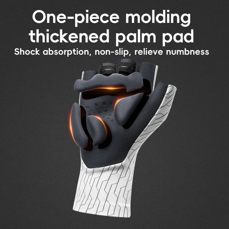 Åndbare halv-finger cykelhandsker med tykke pads