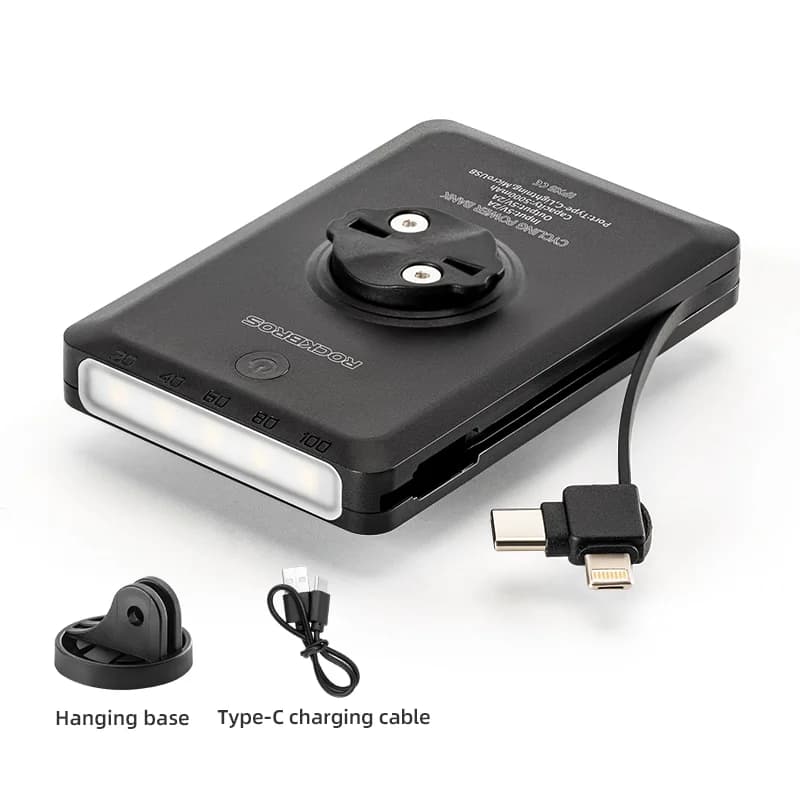Cykellygte foran med USB-genopladeligt batteri, 5000mAh