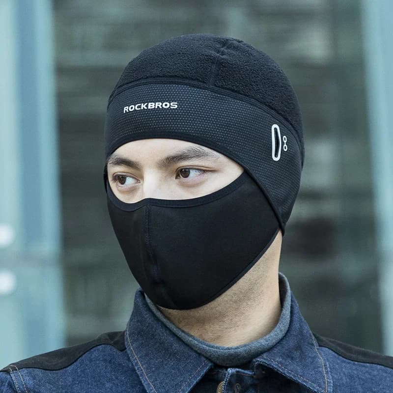 Vinter termisk fleece vindtæt cykelbalaclava