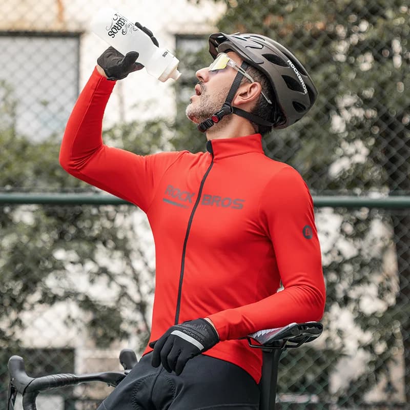 Vintercykeljakke med termofleece og lange ærmer