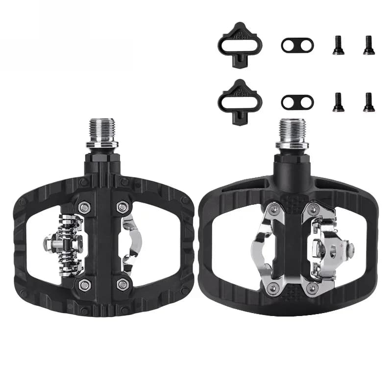 2-i-1 nylon fladpedaler med SPD-kompatibilitet