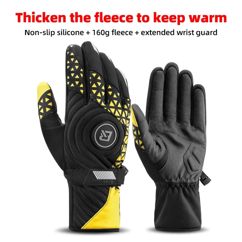 Vinter tykke termiske fleece-touchscreen cykelhandsker