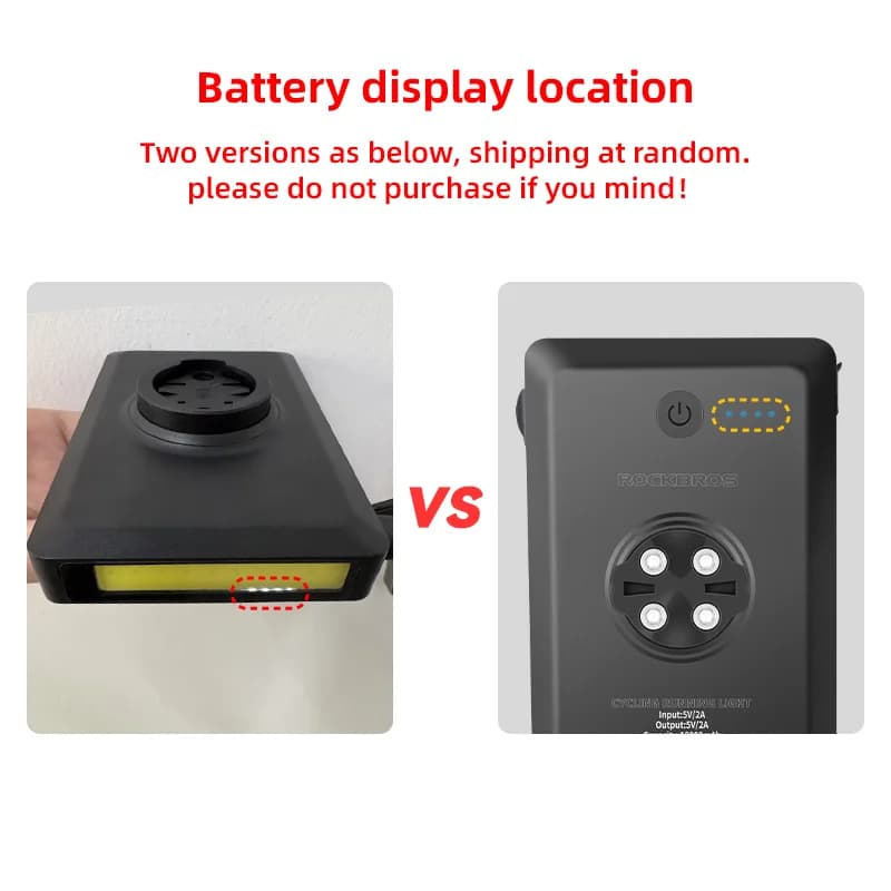 Cykellygte foran med USB-genopladeligt batteri, 5000mAh