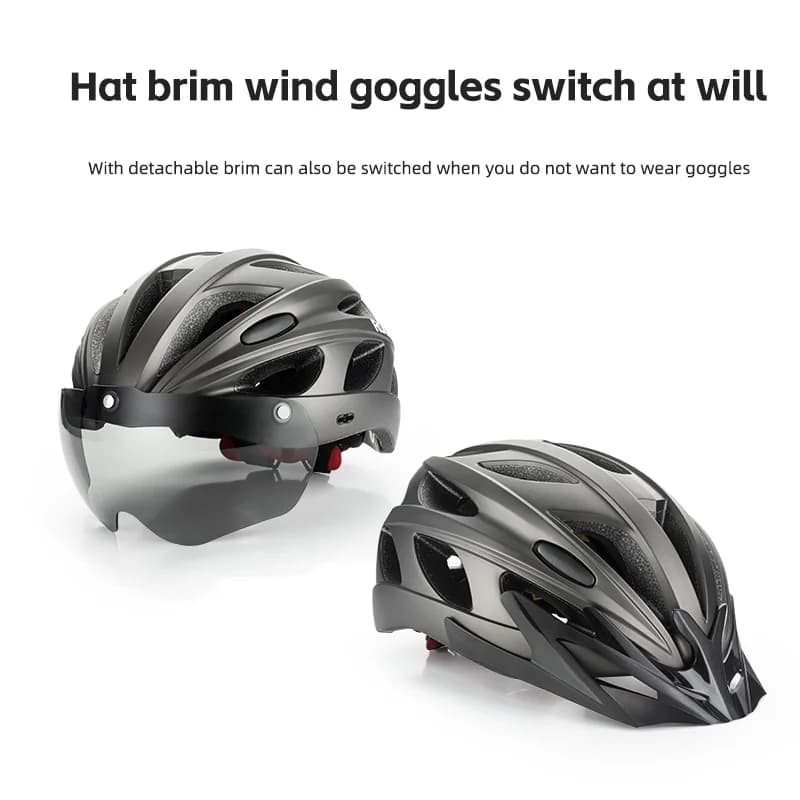Ultralight justerbar EPS cykelhjelm med visir