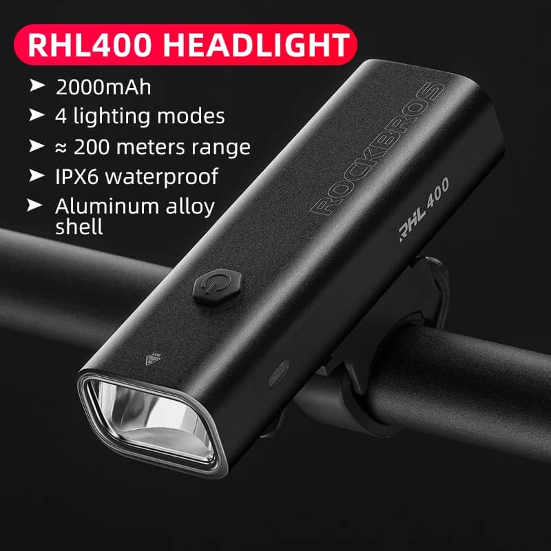 Genopladelig Type-C LED cykellygte 200LM-400LM